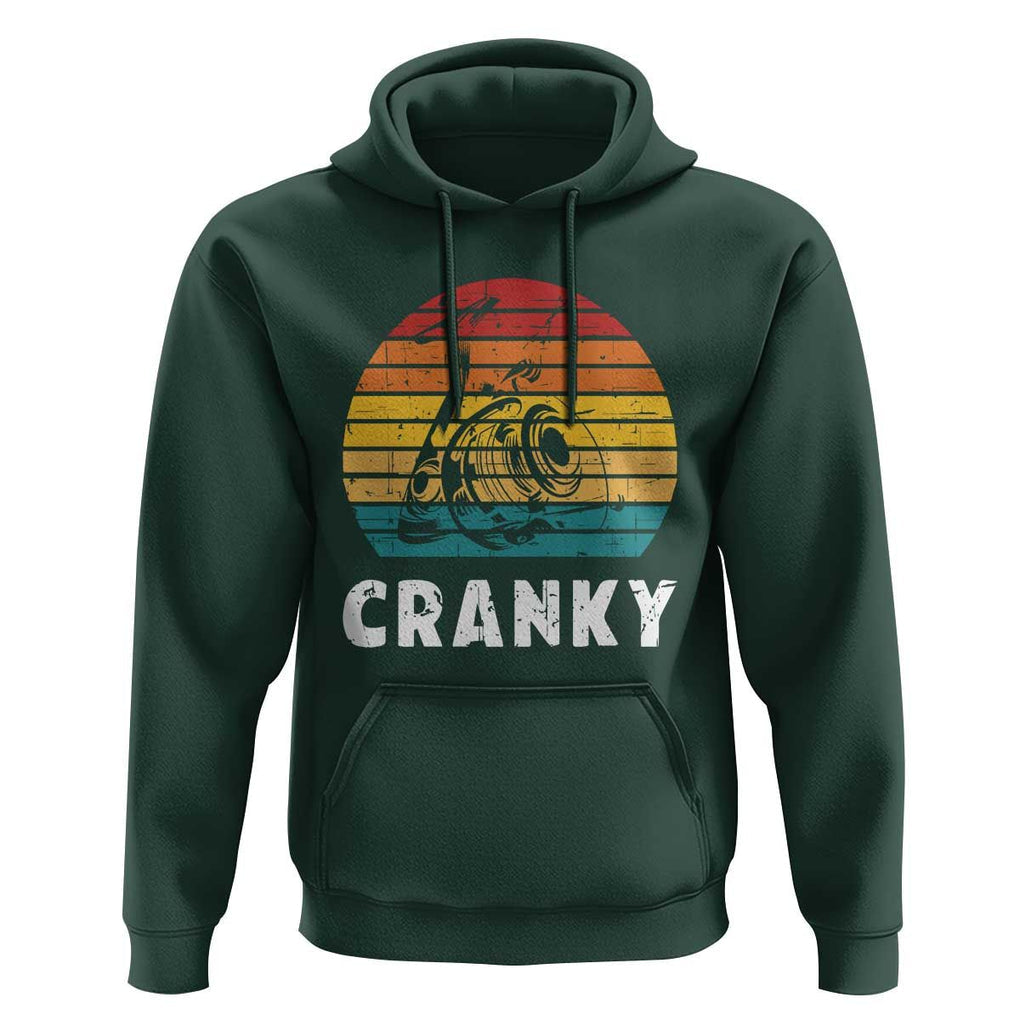 Fishing Lover Hoodie Cranky Vintage Retro Crankbait Fishermen TS11 Dark Forest Green Print Your Wear