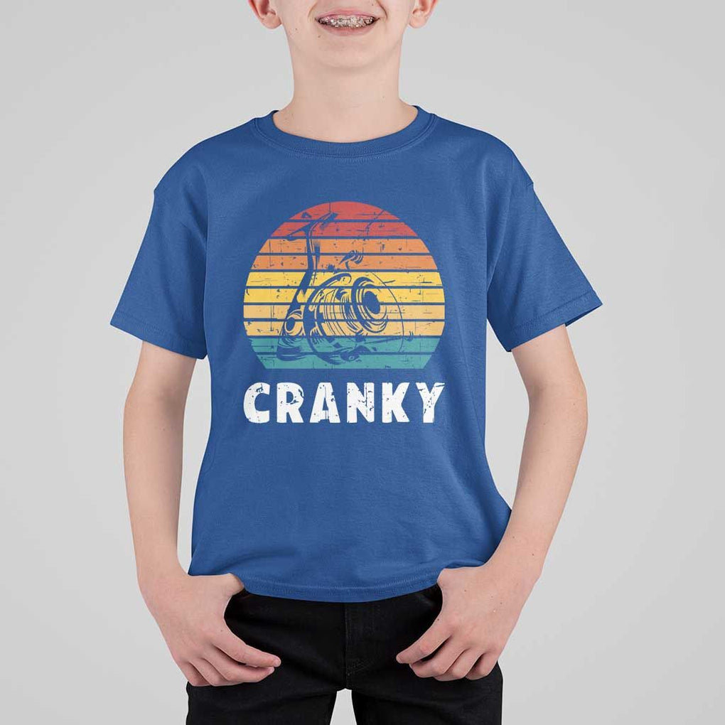 Fishing Lover T Shirt For Kid Cranky Vintage Retro Crankbait Fishermen TS11 Royal Blue Print Your Wear