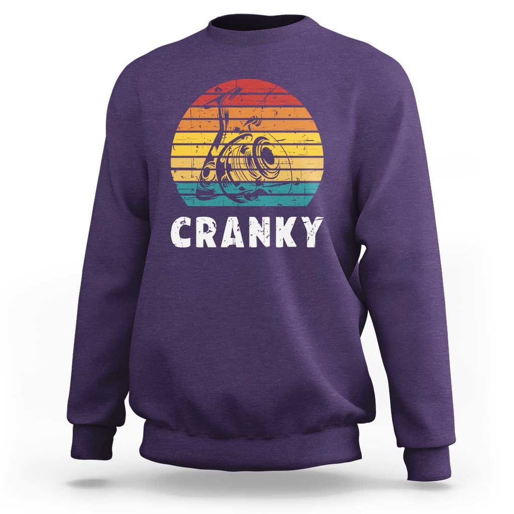 Fishing Lover Sweatshirt Cranky Vintage Retro Crankbait Fishermen TS11 Purple Print Your Wear