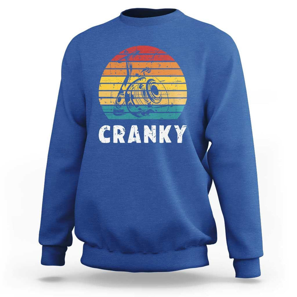 Fishing Lover Sweatshirt Cranky Vintage Retro Crankbait Fishermen TS11 Royal Blue Print Your Wear