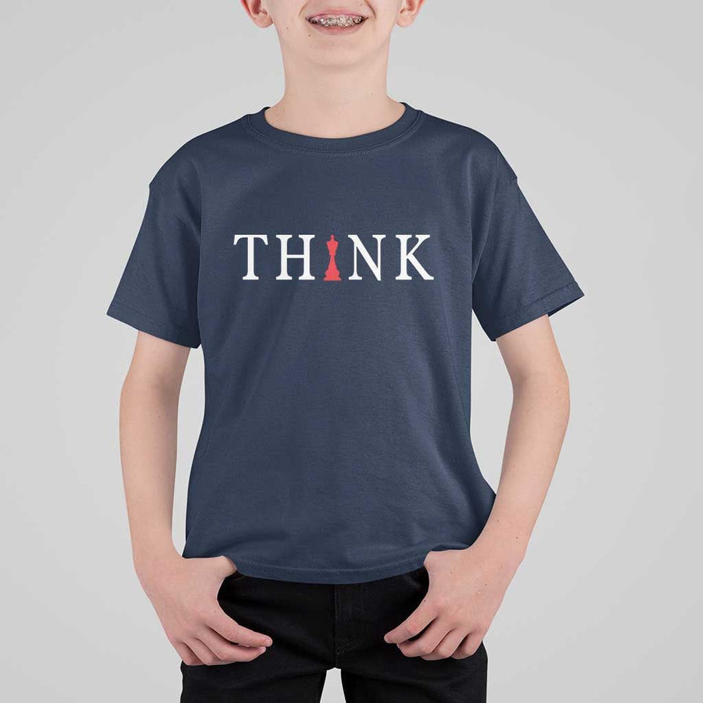Chess Player T Shirt For Kid Think Vintage Master Player TS11 Navy Print Your Wear