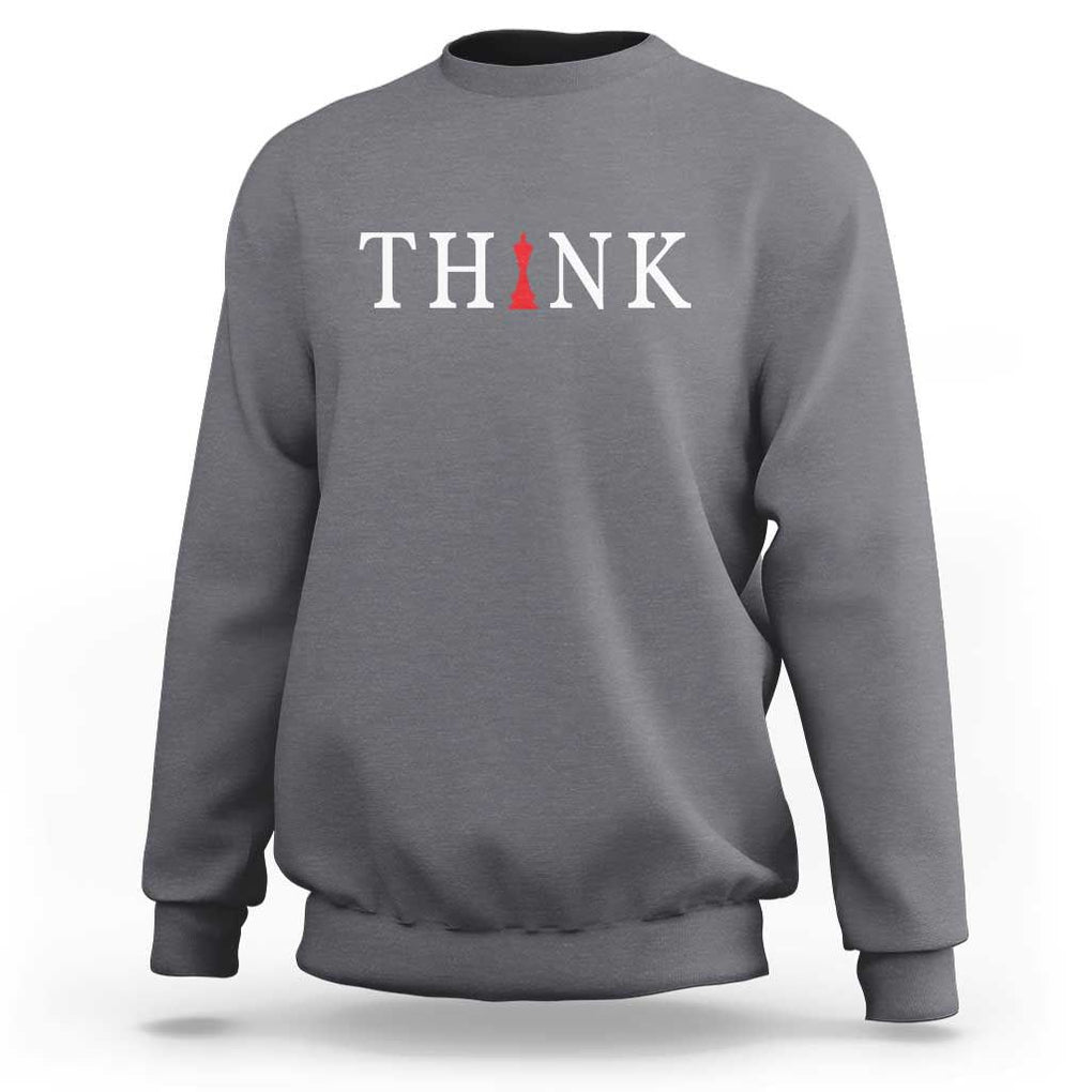 Chess Player Sweatshirt Think Vintage Master Player TS11 Charcoal Print Your Wear