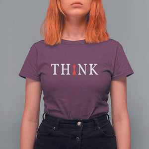 Chess Player T Shirt For Women Think Vintage Master Player TS11 Maroon Print Your Wear