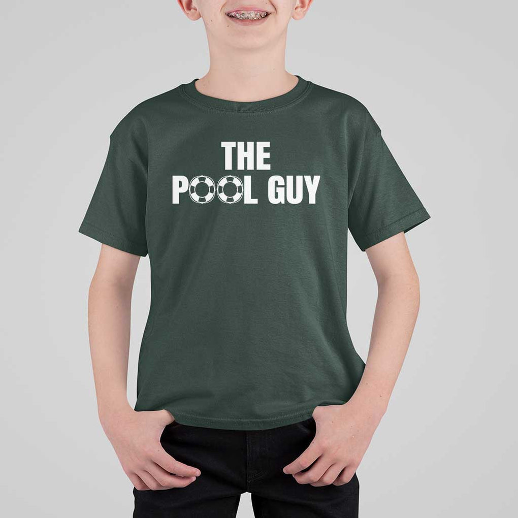 Funny Swimming Lover T Shirt For Kid The Pool Guy Expert TS11 Dark Forest Green Print Your Wear
