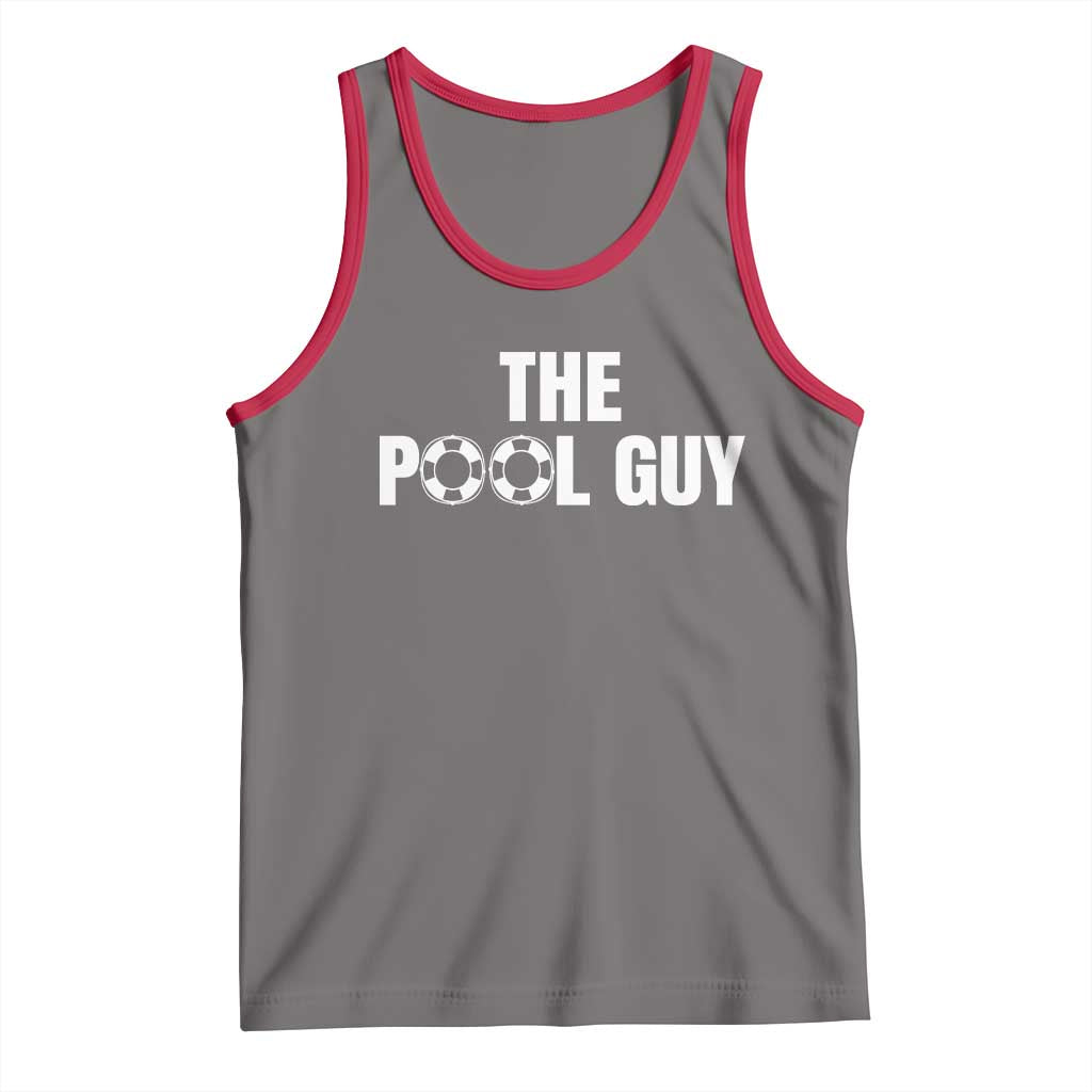 Funny Swimming Lover Tank Top The Pool Guy Expert TS11 Deep Heather Red Print Your Wear
