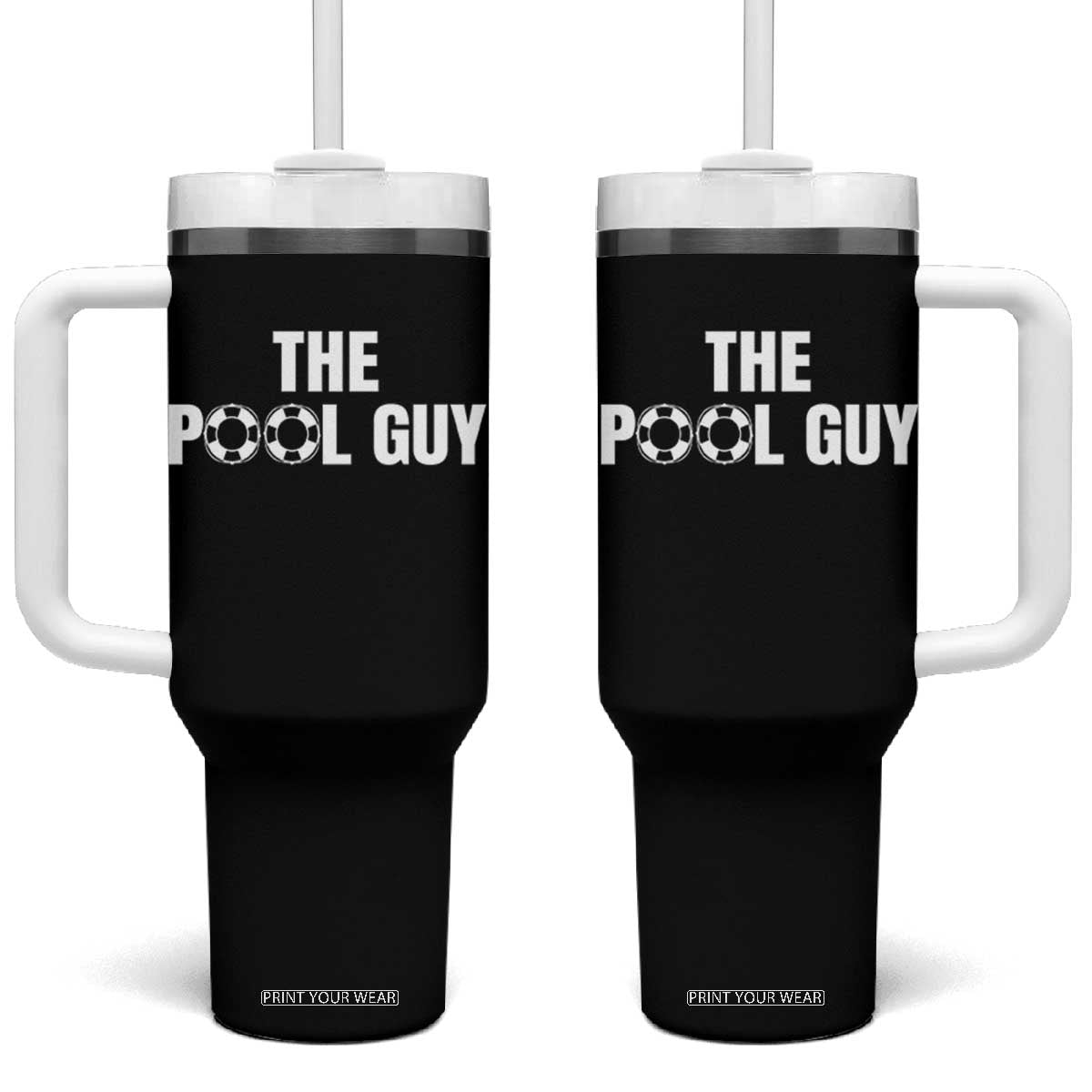 Funny Swimming Lover Tumbler With Handle The Pool Guy Expert TS11 One Size: 40 oz Black Print Your Wear