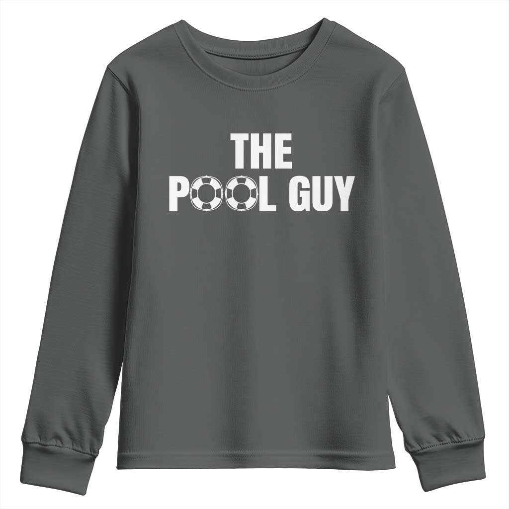 Funny Swimming Lover Youth Sweatshirt The Pool Guy Expert TS11 Dark Heather Print Your Wear