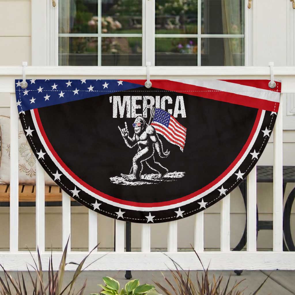 Funny 4th Of July Bigfoot Merica Patriotic Fan Flag Sasquatch American US Flag