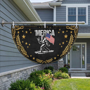 Funny 4th Of July Bigfoot Merica Patriotic Fan Flag Sasquatch American US Flag