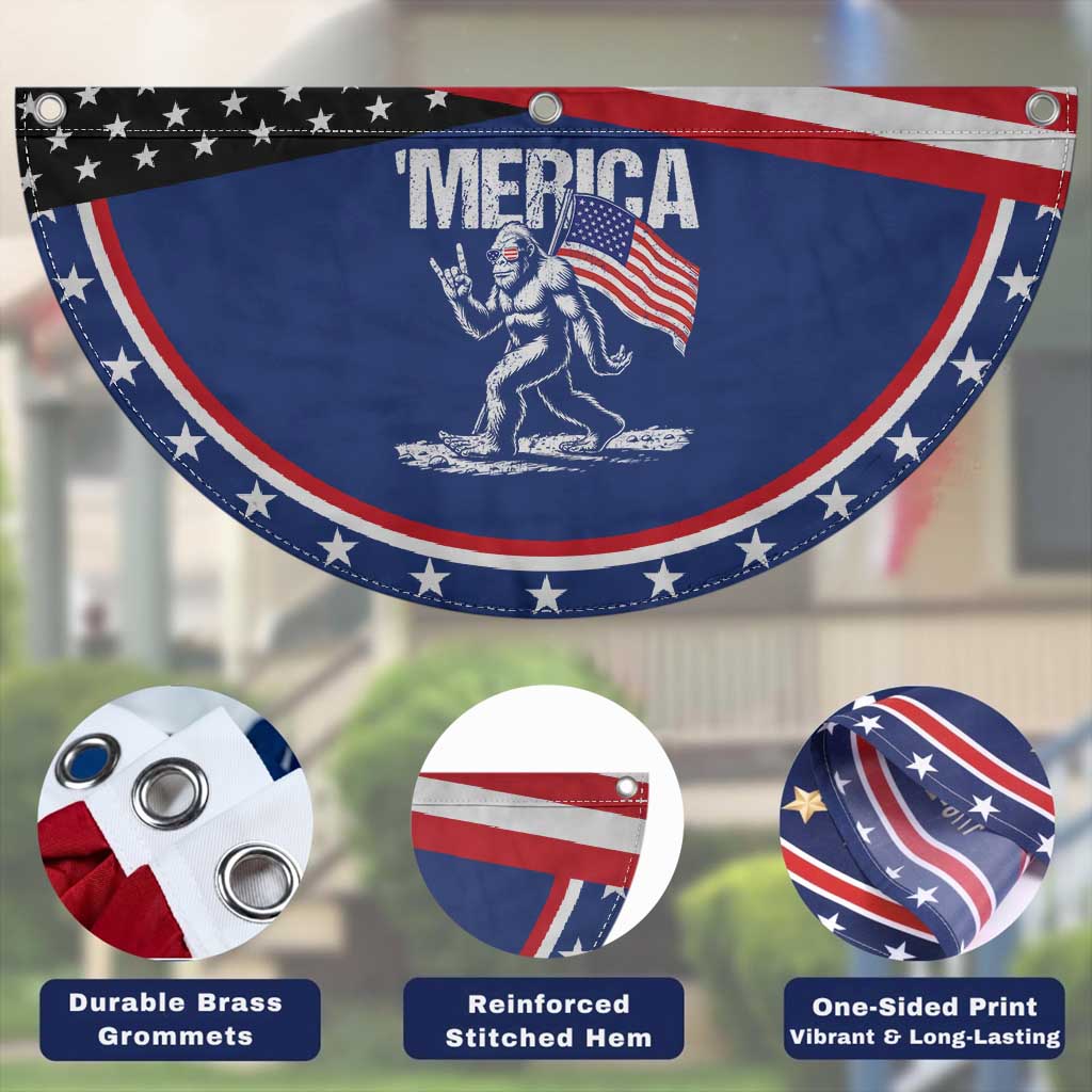 Funny 4th Of July Bigfoot Merica Patriotic Fan Flag Sasquatch American US Flag