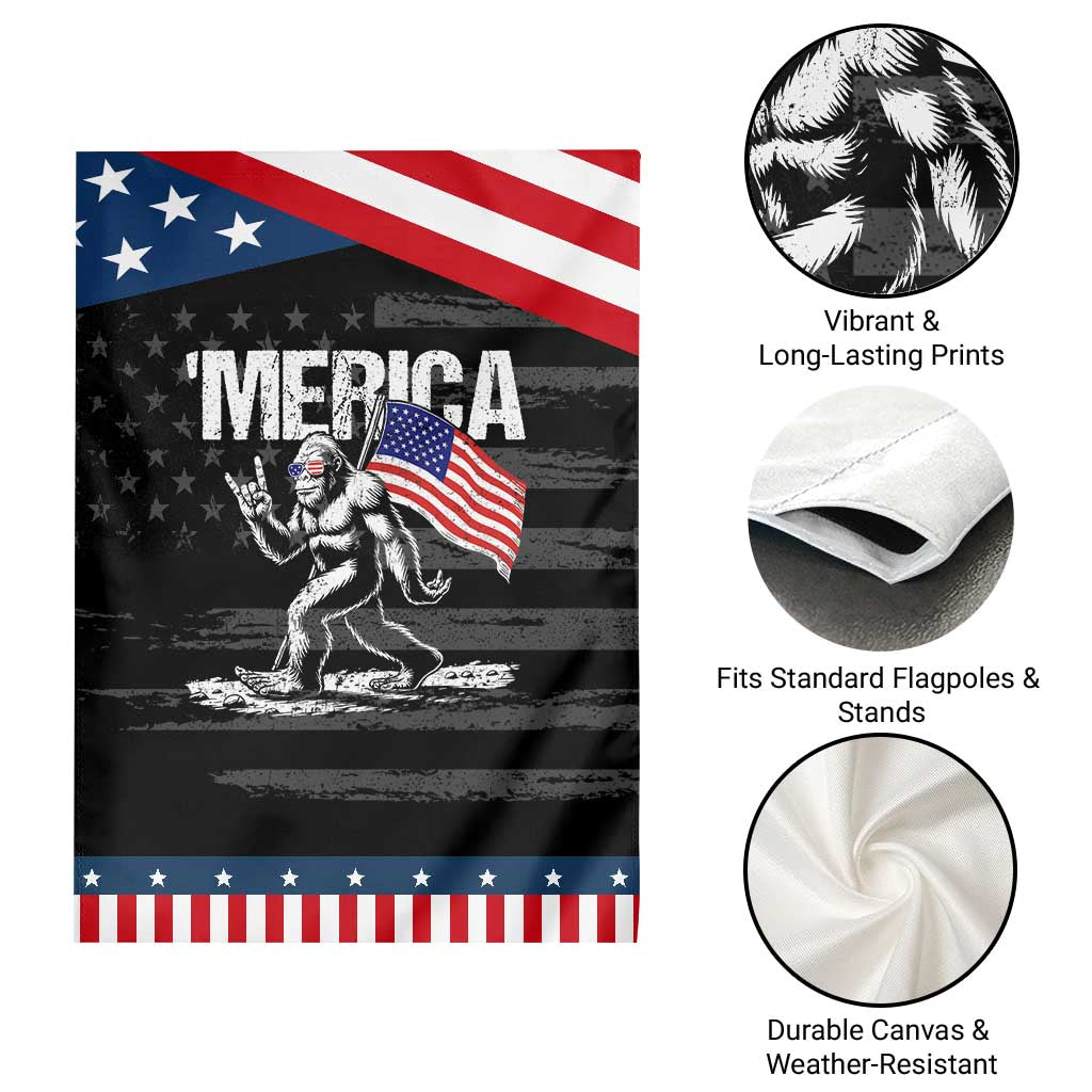 Funny 4th Of July Bigfoot Merica Garden Flag Patriotic Sasquatch American US Flag TS11 Print Your Wear