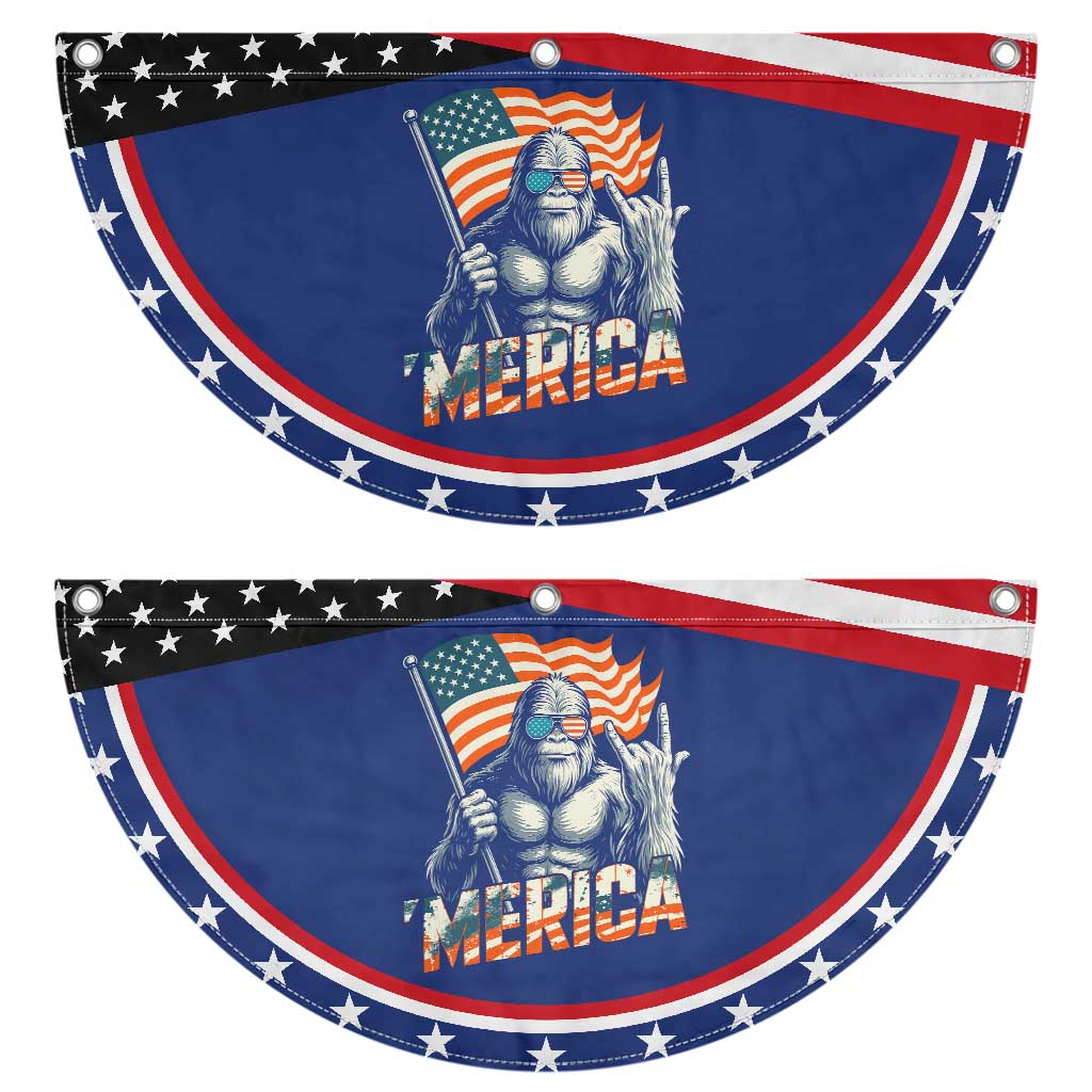 Funny Bigfoot Merica 4th Of July Patriotic Fan Flag American Flag Sasquatch TS11 2pcs pack Classic Navy Print Your Wear
