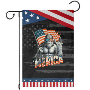 Funny Bigfoot Merica 4th Of July Garden Flag American Flag Patriotic Sasquatch TS11 Distressed Black Blue Print Your Wear