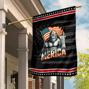 Funny Bigfoot Merica 4th Of July Garden Flag American Flag Patriotic Sasquatch TS11 Distressed Black Red Print Your Wear
