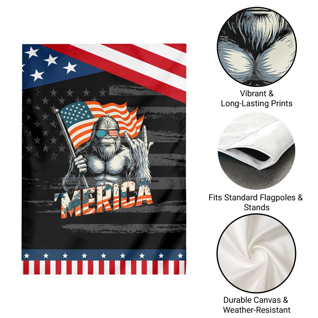 Funny Bigfoot Merica 4th Of July Garden Flag American Flag Patriotic Sasquatch TS11 Print Your Wear