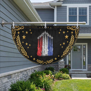 Funny Fighter Jet Airplane American Flag 4th Of July Patriotic Fan Flag