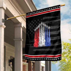 Funny Fighter Jet Airplane American Flag 4th Of July Patriotic Garden Flag TS11 Distressed Black Red Print Your Wear
