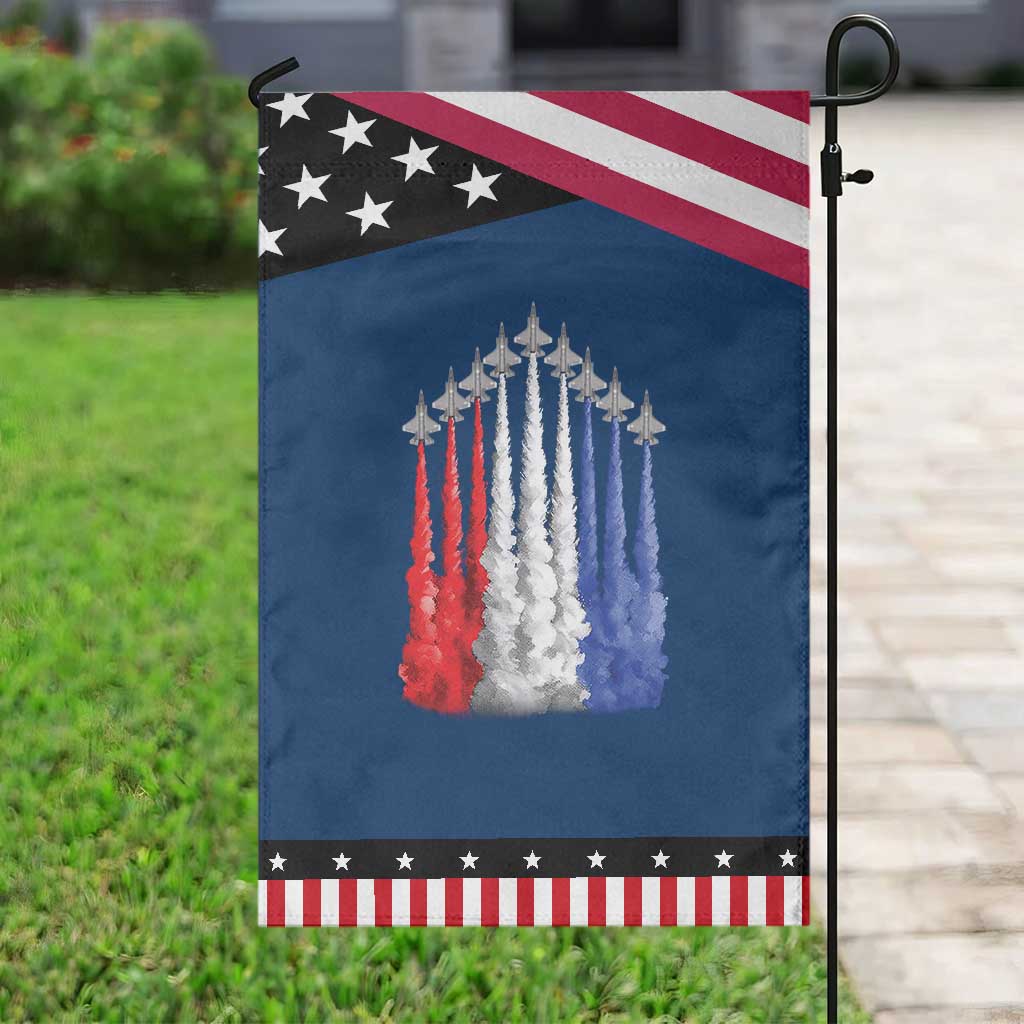Funny Fighter Jet Airplane American Flag 4th Of July Patriotic Garden Flag TS11 Classic Blue Black Print Your Wear