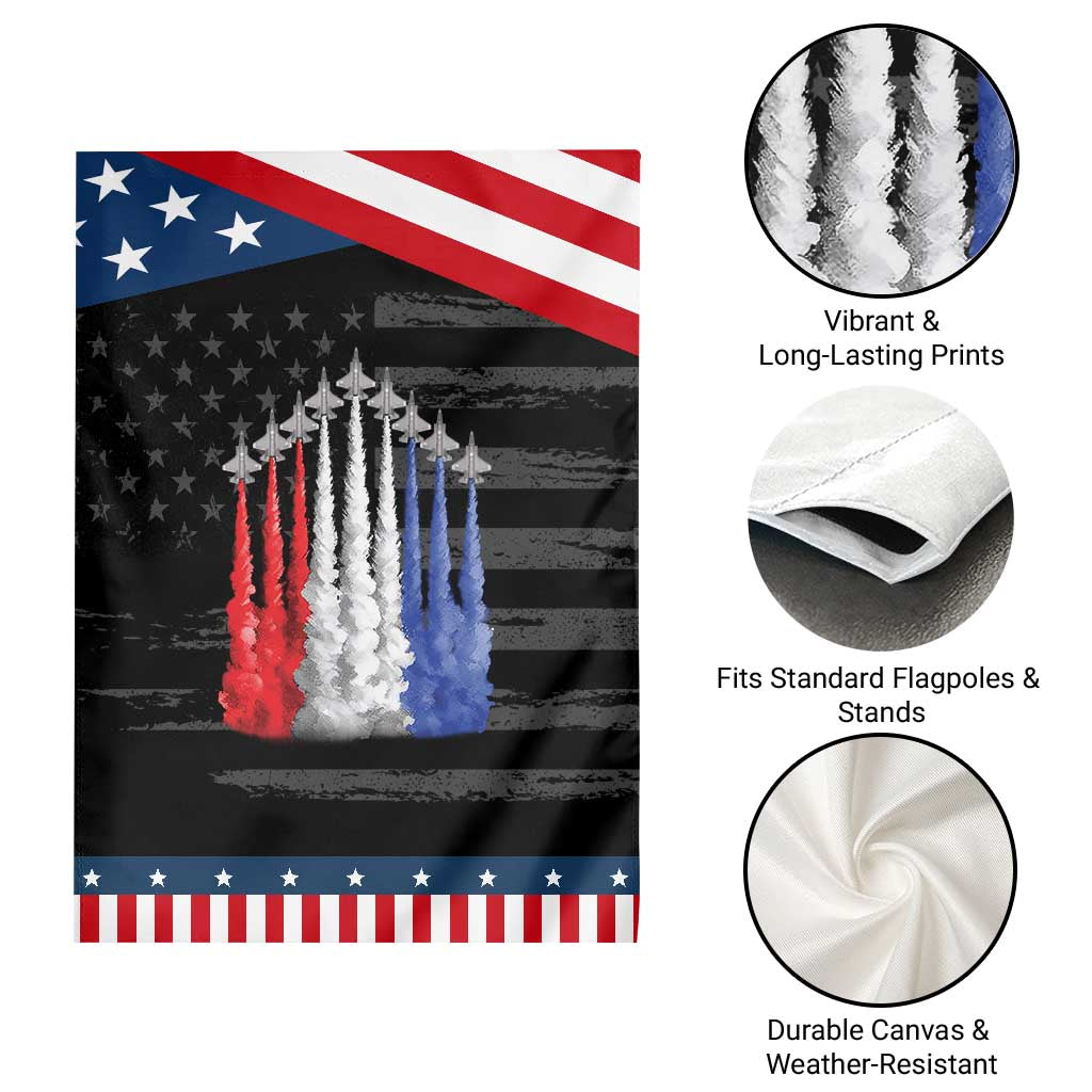 Funny Fighter Jet Airplane American Flag 4th Of July Patriotic Garden Flag TS11 Print Your Wear