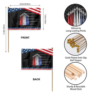 Funny Fighter Jet Airplane American Flag 4th Of July Patriotic Handheld Flag TS11 Print Your Wear