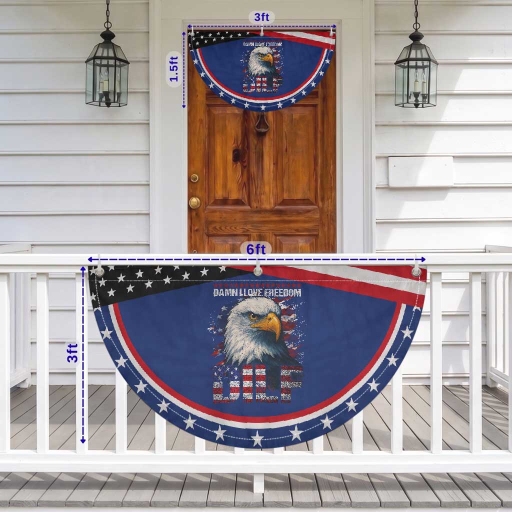 Funny 4th Of July DILF Damn I Love Freedom Patriotic Fan Flag Vintage Bald Eagle 4th Of July