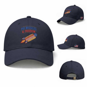 Pig Missiles And Freedom Hot Dog 4th of July Humor Baseball Cap