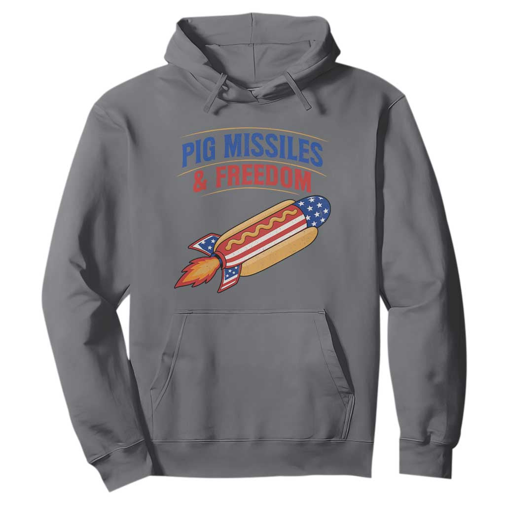 Pig Missiles And Freedom Hot Dog 4th of July Humor Hoodie