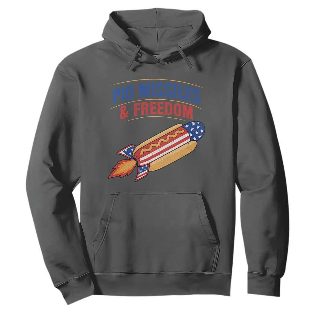 Pig Missiles And Freedom Hot Dog 4th of July Humor Hoodie