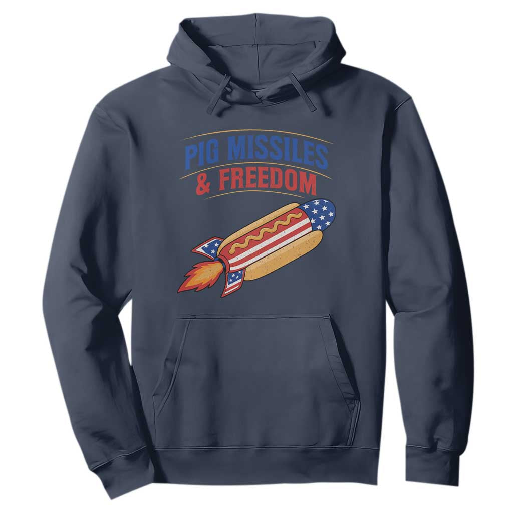 Pig Missiles And Freedom Hot Dog 4th of July Humor Hoodie