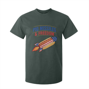 Pig Missiles And Freedom Hot Dog 4th of July Humor T Shirt For Kid