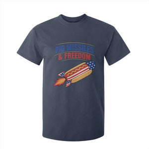 Pig Missiles And Freedom Hot Dog 4th of July Humor T Shirt For Kid