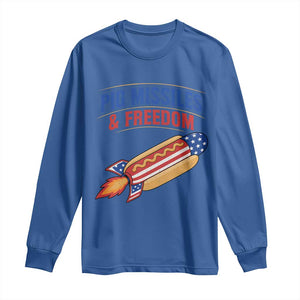 Pig Missiles And Freedom Hot Dog 4th of July Humor Long Sleeve Shirt