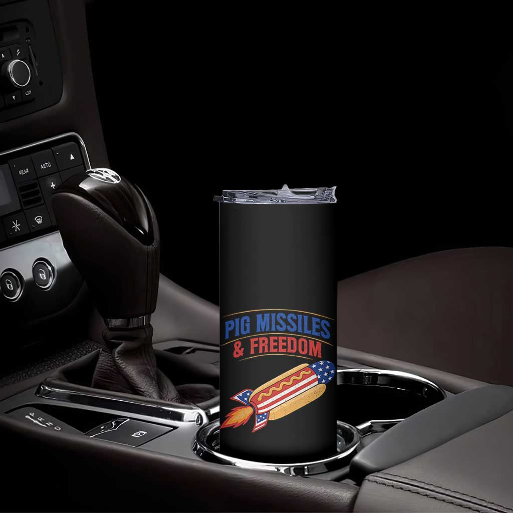Pig Missiles And Freedom Hot Dog 4th of July Humor Skinny Tumbler TS11 Print Your Wear