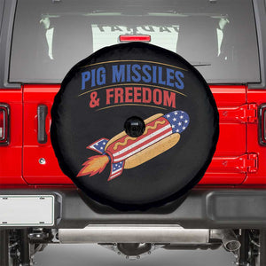 Pig Missiles And Freedom Hot Dog 4th of July Humor Spare Tire Cover