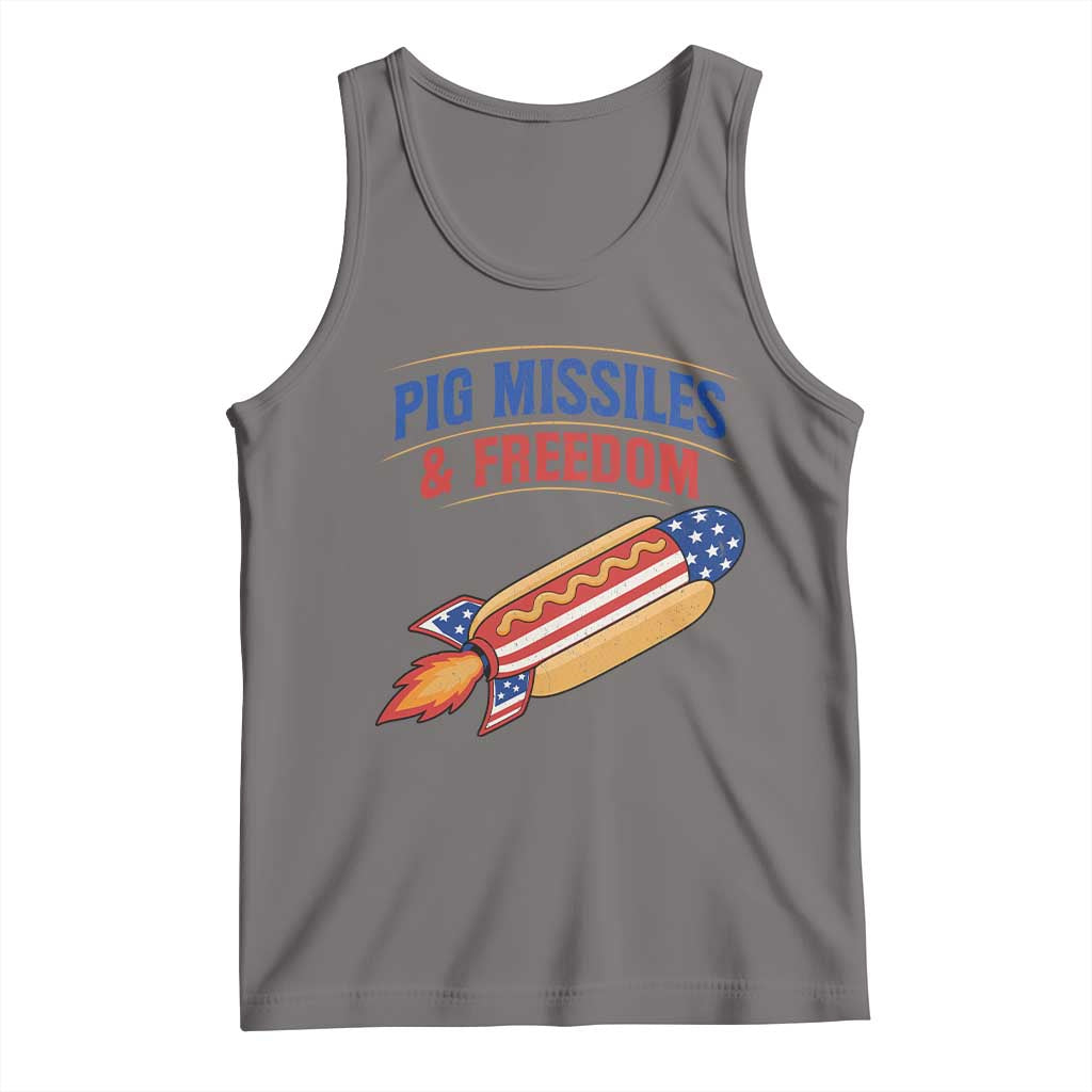 Pig Missiles And Freedom Hot Dog 4th of July Humor Tank Top