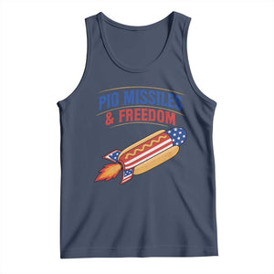Pig Missiles And Freedom Hot Dog 4th of July Humor Tank Top