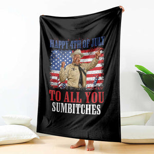 Happy 4th of July To All You Sumbitches Throw Blanket Funny Smokey Patriotic American 70s Movie The Bandit TS11 Print Your Wear