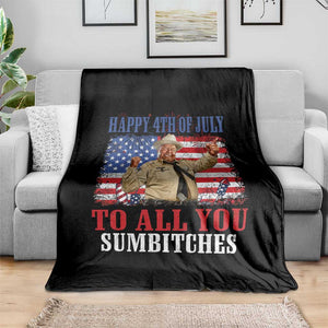 Happy 4th of July To All You Sumbitches Throw Blanket Funny Smokey Patriotic American 70s Movie The Bandit TS11 Print Your Wear