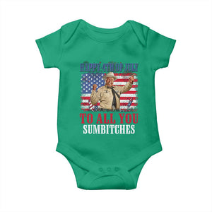 Happy 4th of July To All You Sumbitches Baby Onesie Funny Smokey Patriotic American 70s Movie The Bandit TS11 Irish Green Print Your Wear