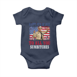 Happy 4th of July To All You Sumbitches Baby Onesie Funny Smokey Patriotic American 70s Movie The Bandit TS11 Navy Print Your Wear