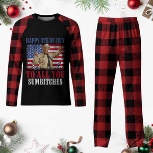 Happy 4th of July To All You Sumbitches Plaid Pajama Set Funny Smokey Patriotic American 70s Movie The Bandit TS11 Buffalo Plaid Print Your Wear