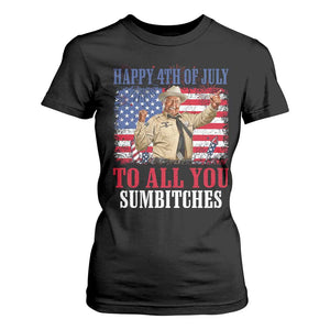 Happy 4th of July To All You Sumbitches T Shirt For Women Funny Smokey Patriotic American 70s Movie The Bandit TS11 Black Print Your Wear