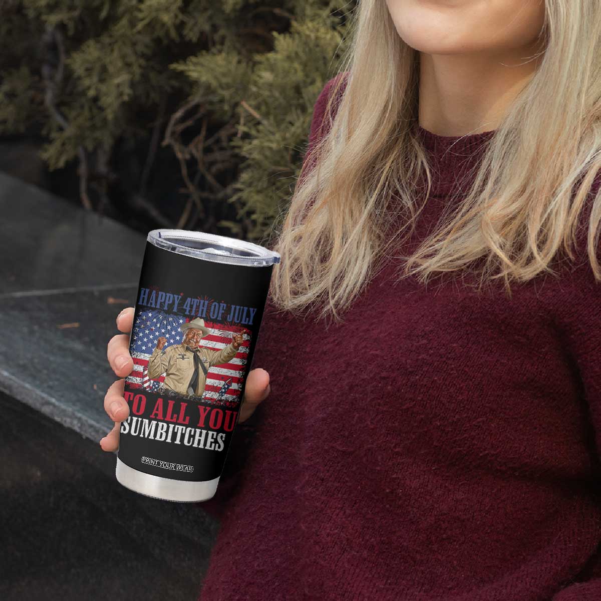 Happy 4th of July To All You Sumbitches Tumbler Cup Funny Smokey Patriotic American 70s Movie The Bandit TS11 Print Your Wear