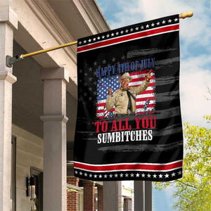 Happy 4th of July To All You Sumbitches Patriotic Garden Flag Funny Smokey Patriotic American 70s Movie The Bandit TS11 Distressed Black Red Print Your Wear