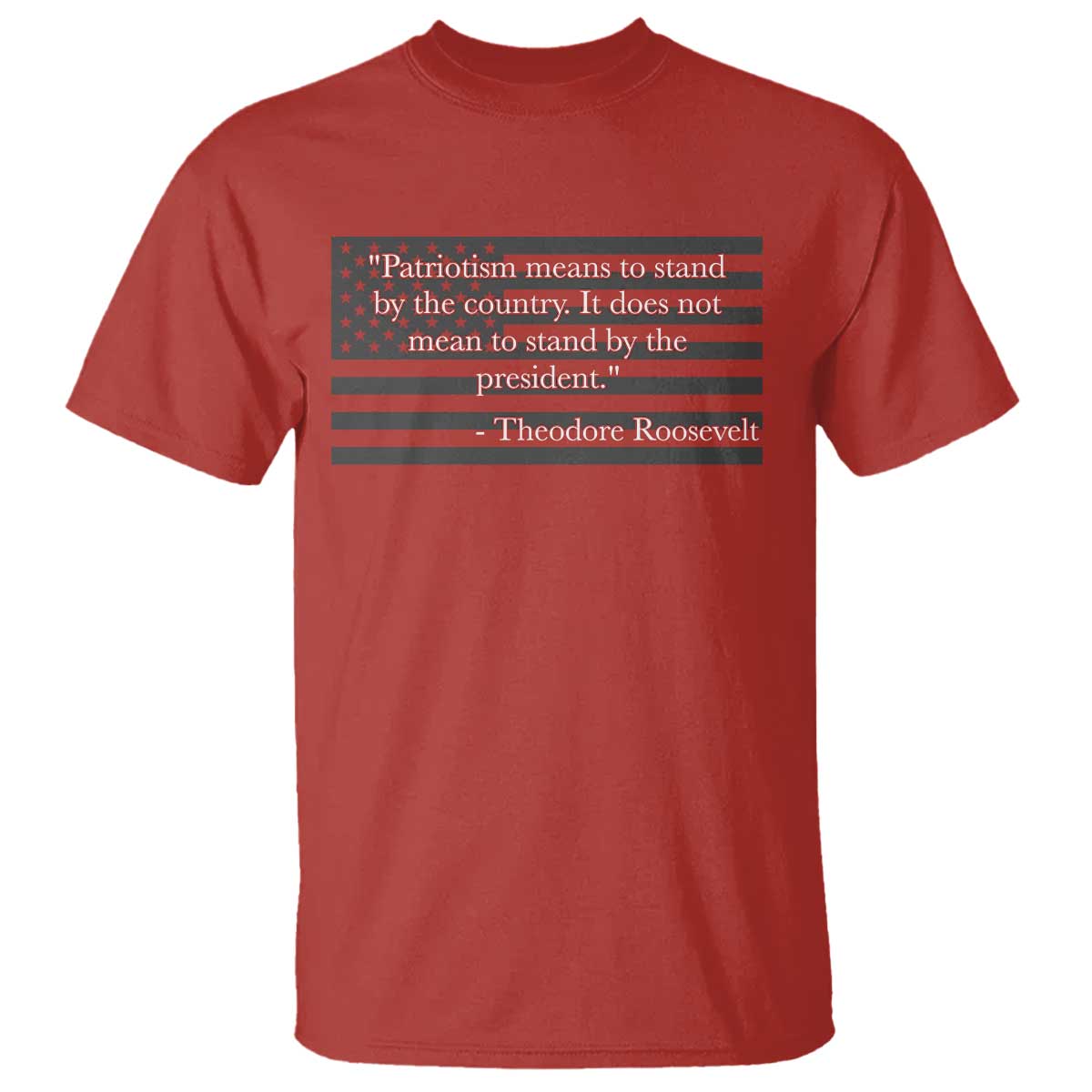 Theodore Roosevelt T Shirt Patriotism Means To Stand By The Country Not By The President
