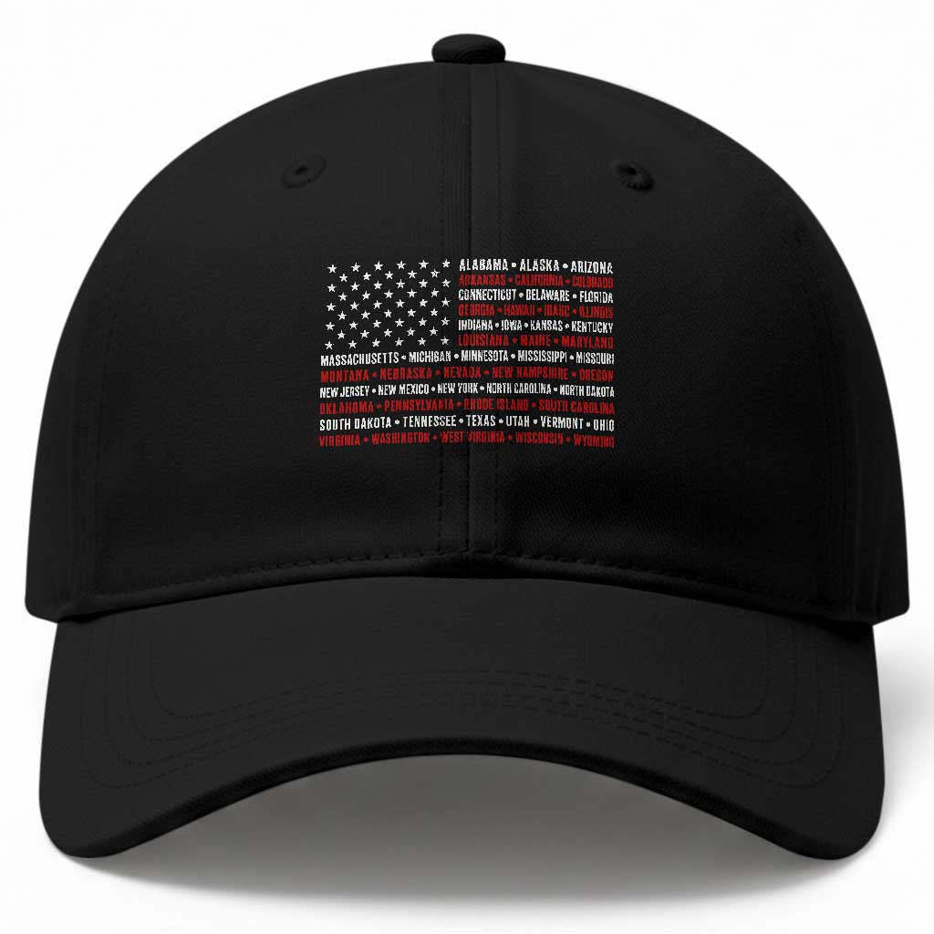 50 US States 4th of July Vintage American Flag Baseball Cap TS11 Print Your Wear
