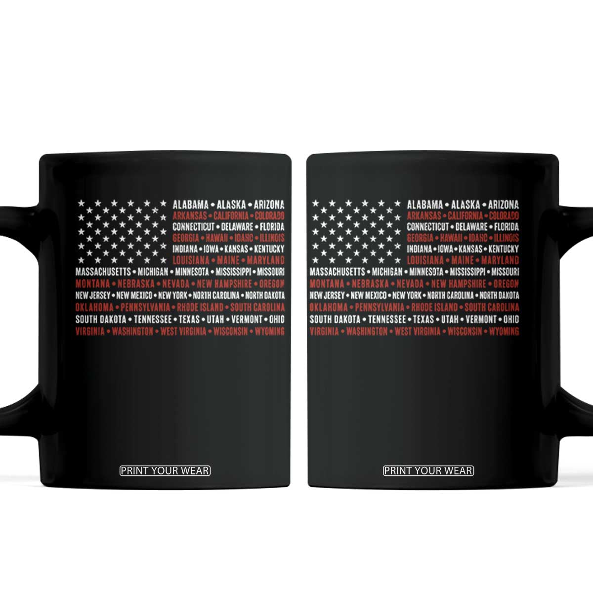 50 US States 4th of July Vintage American Flag Coffee Mug