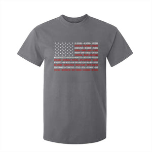 50 US States 4th of July Vintage American Flag T Shirt For Kid