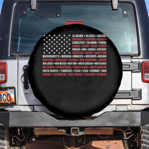 50 US States 4th of July Vintage American Flag Spare Tire Cover