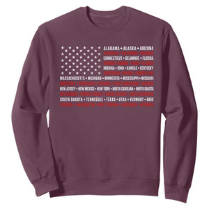 50 US States 4th of July Vintage American Flag Sweatshirt